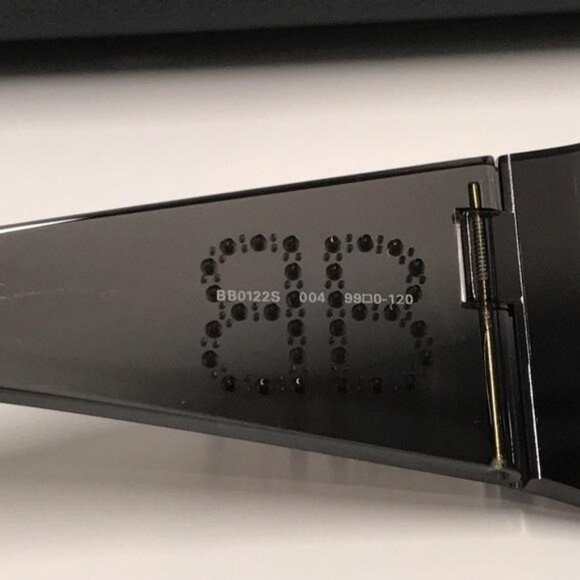 New Authentic Balenciaga BB0122S 004 Black Shield Sunglasses - Picture 9 of 11